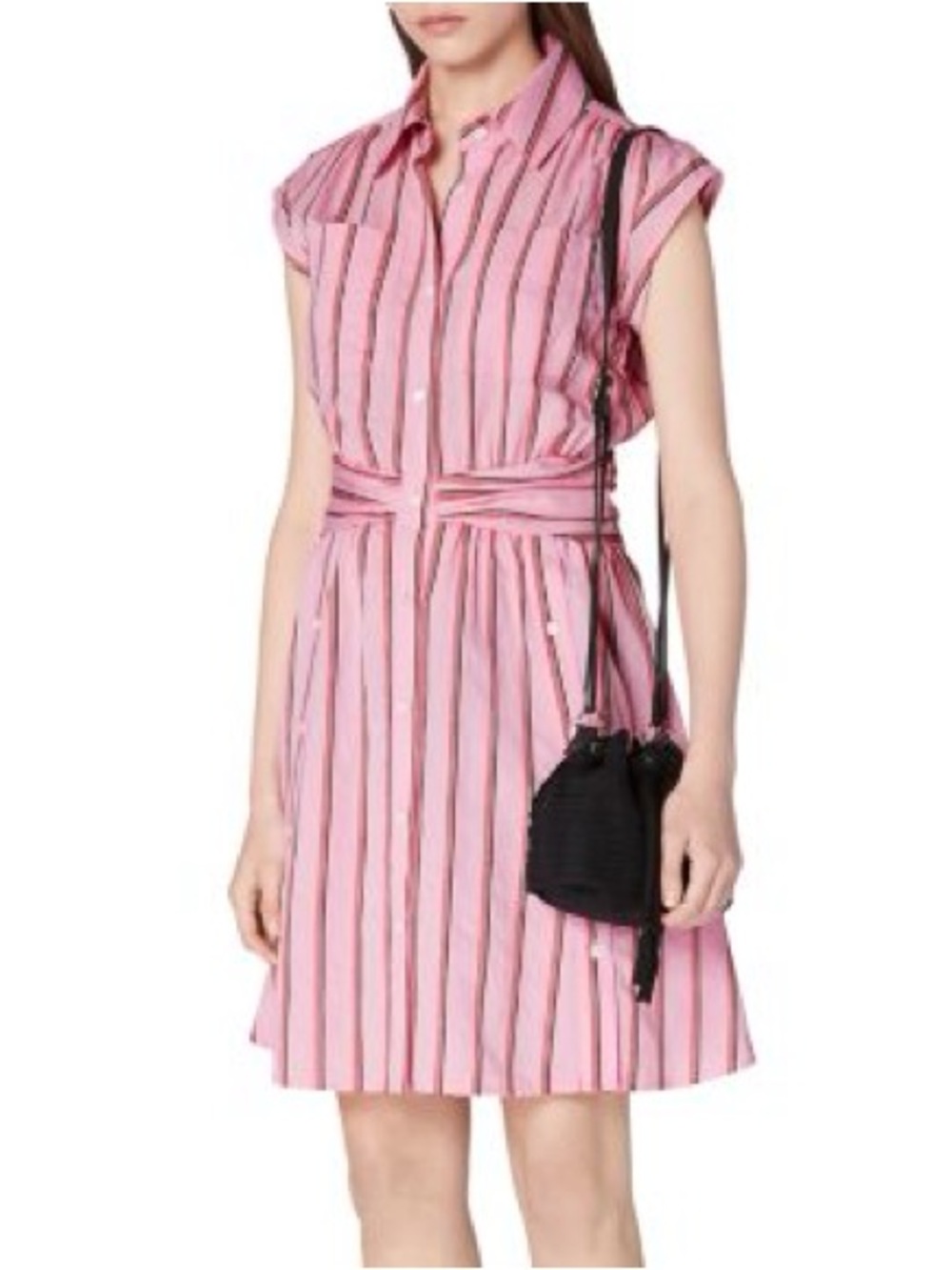 Striped Mini Dress
Metallic is a sleeveless, cotton-blend Size 8